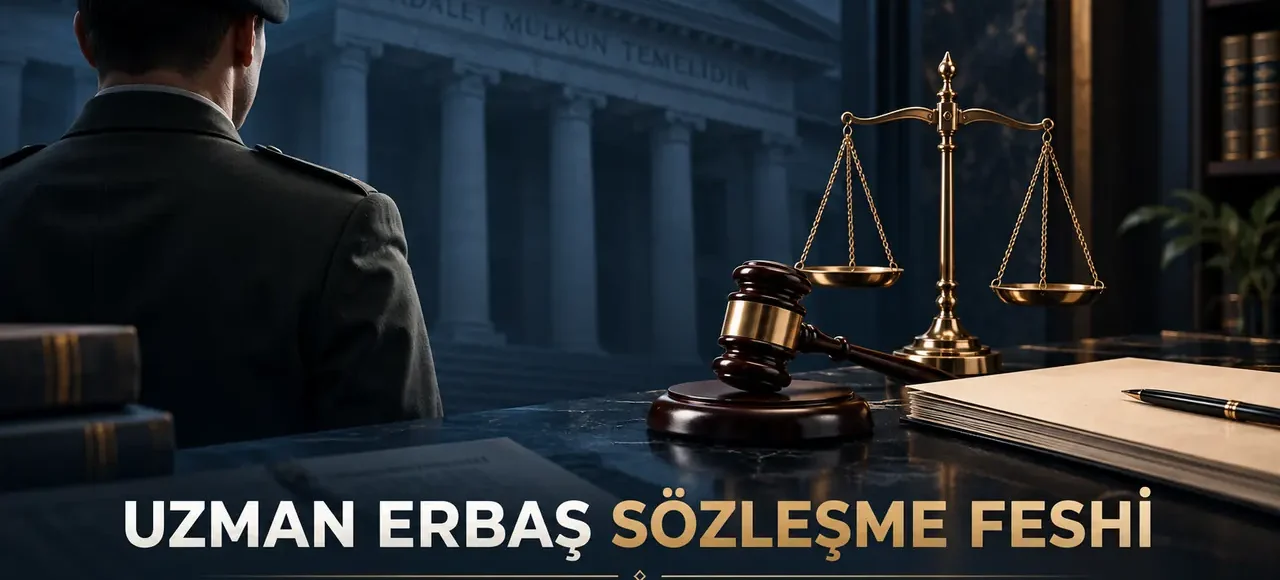 Uzman erbaş sözleşme feshi konusunda askerî personel, adalet terazisi ve hâkim tokmağı