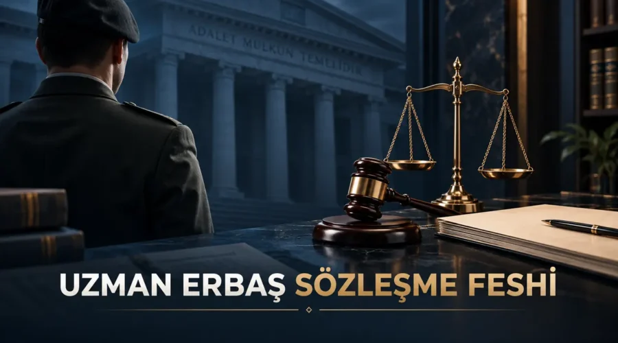 Uzman erbaş sözleşme feshi konusunda askerî personel, adalet terazisi ve hâkim tokmağı