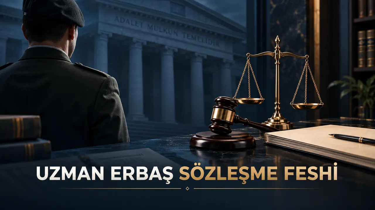 Uzman erbaş sözleşme feshi konusunda askerî personel, adalet terazisi ve hâkim tokmağı